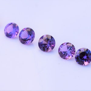 Lavender Purple Sapphire 3mm Round Gems, Madagascan Sapphire Round, Lavender-Purple Sapphire Melee, sold by the piece image 5