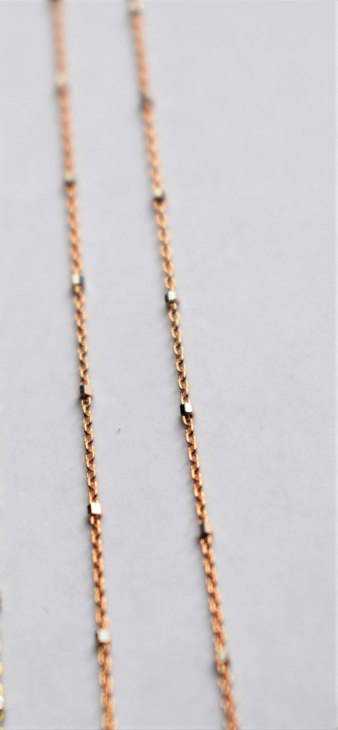 Silver & Rose Gold Plated 18 Inch Heavy Pear-Shaped Link Chain
