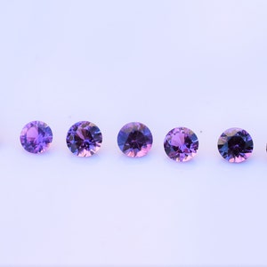 Lavender Purple Sapphire 3mm Round Gems, Madagascan Sapphire Round, Lavender-Purple Sapphire Melee, sold by the piece image 4