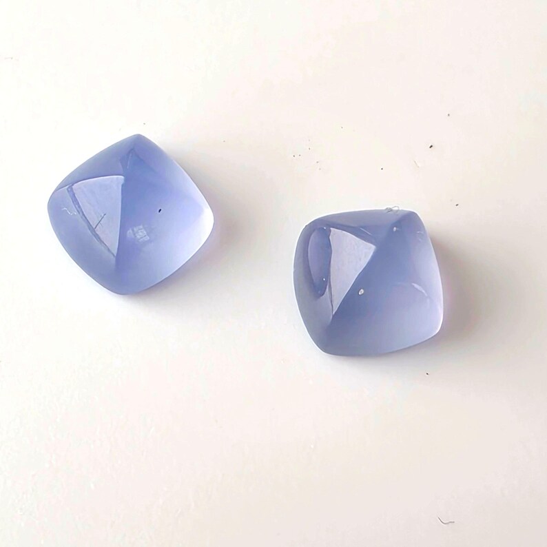 Namibische Chalcedon Zuckerhut Cabochons, 7 mm unbehandeltes Chalcedon Quadrat Zuckerhut Cabochons Bild 8