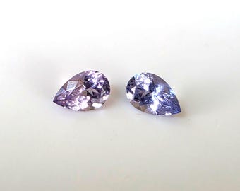 Par de espinélios vietnamitas lavanda-uva, espinélio natural em formato de pera, 0,94 ct, 6 x 4 mm