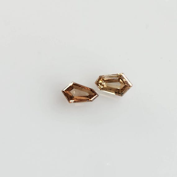 Champagne Diamond Shield Pair: Natural Brown Gemstones, .43 cts, 5x3mm