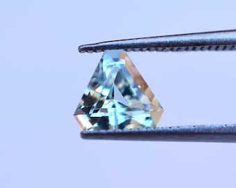 Ice Blue Tourmaline 6.48 x 6.42mm, Trillion Cut Tourmaline .95 Carats, Light Blue Color Namibian Tourmaline Triangle, October Birthstone