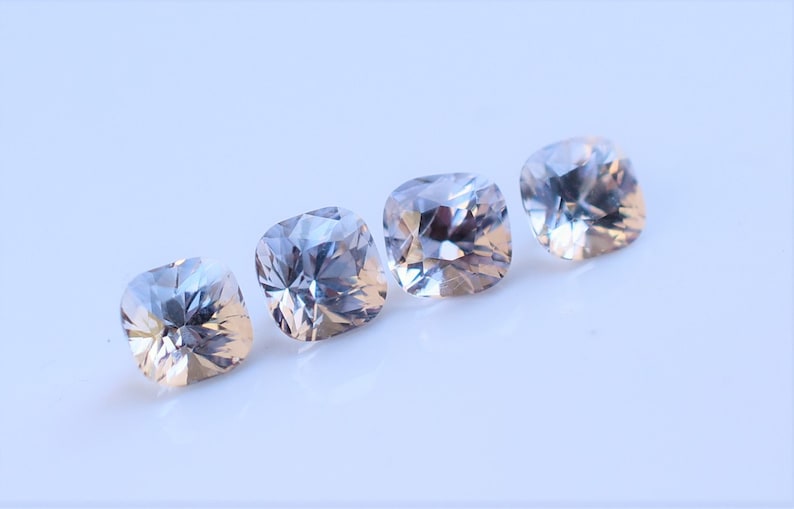 Burmese Silver spinel 4mm, .42 carats each Cushion cut gems, shops sold by the piece but can be matched as pairs, great for earrings, or rings