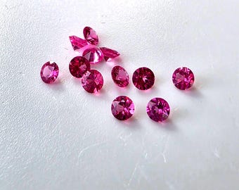 Espinélio birmanês rosa brilhante: gema redonda de 2,6 mm, preço por peça.
