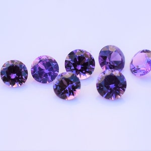 Lavender Purple Sapphire 3mm Round Gems, Madagascan Sapphire Round, Lavender-Purple Sapphire Melee, sold by the piece image 1