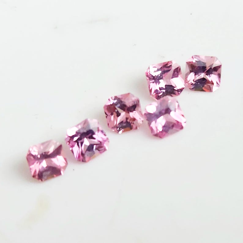 Pink Mahenge Spinel: 3mm Asscher Cut Gemstone image 3