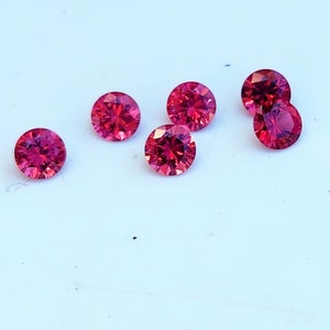 Red Spinel from Burma, 3.45mm Vibrant Red Spinel, Spinel Melee, Burmese Spinel. August Birthstone Collector's Stone Price is per piece