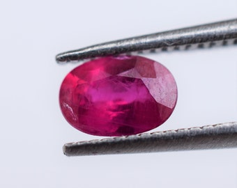 Greenland Ruby 6x4mm Oval, Rare .65 carat Natural Ruby from Greenland, Collector Gem July Birthstone, Ruby for Ring or Necklace Custom