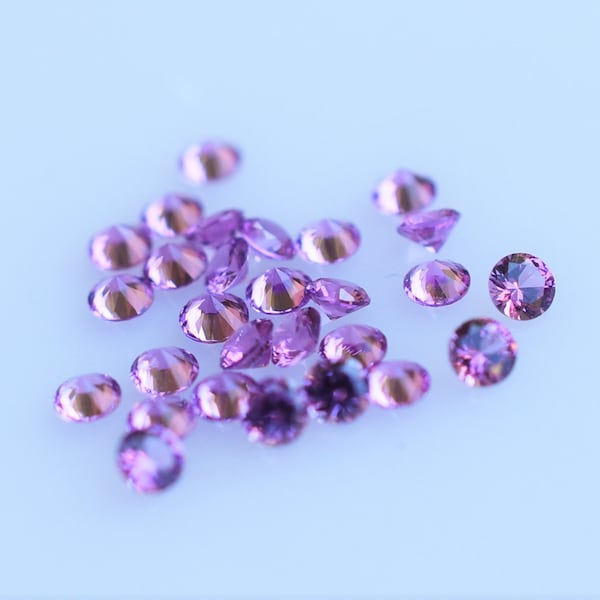 Round Purple Garnet from Mozambique, 2mm Round Vibrant Purple Garnet Melee Sold by the Piece, Purple January Birthstone