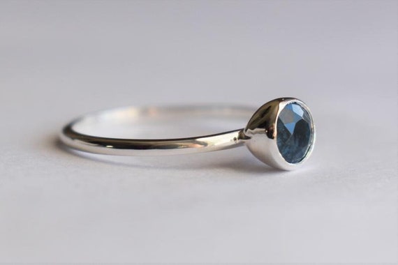 Custom 5mm Round Birthstone Stacking Ring in Gold or Platinum