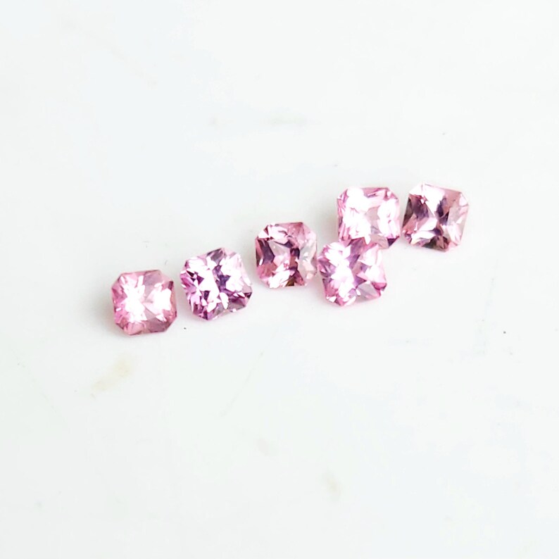 Pink Mahenge Spinel: 3mm Asscher Cut Gemstone image 5