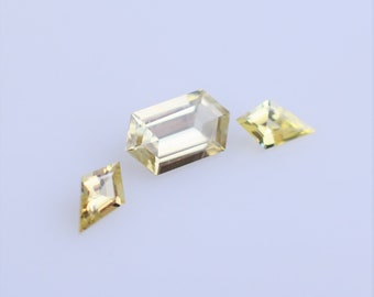 Yellow Sapphire Hexagon Layout, Yellow Sapphire Suite, Hexagon and two Kites, Ring Design for Madagascar Sapphires, .72 Ct TW