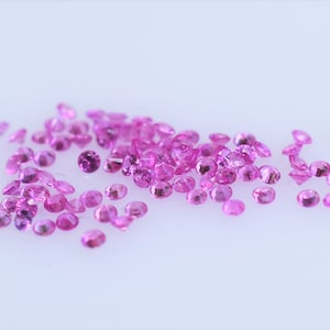 Loose Pink Sapphire Rounds, 1.3mm Heated Pink Sapphire Melee Halo, Eternity band custom Project, Loose Sapphire, Sold Per Piece