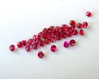 Espinélio vermelho redondo de 1,7 mm da Birmânia, gemas naturais extraídas da terra, vendidas por unidade.