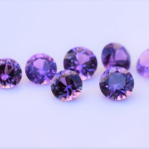 Lavender Purple Sapphire 3mm Round Gems, Madagascan Sapphire Round, Lavender-Purple Sapphire Melee, sold by the piece image 2