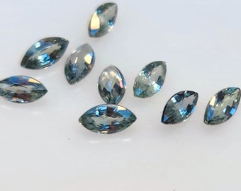 Green Sapphire Marquis, 4x2mm Pink Sapphire Natural Gemstone, Small teal green earth mined Sapphire sold per piece