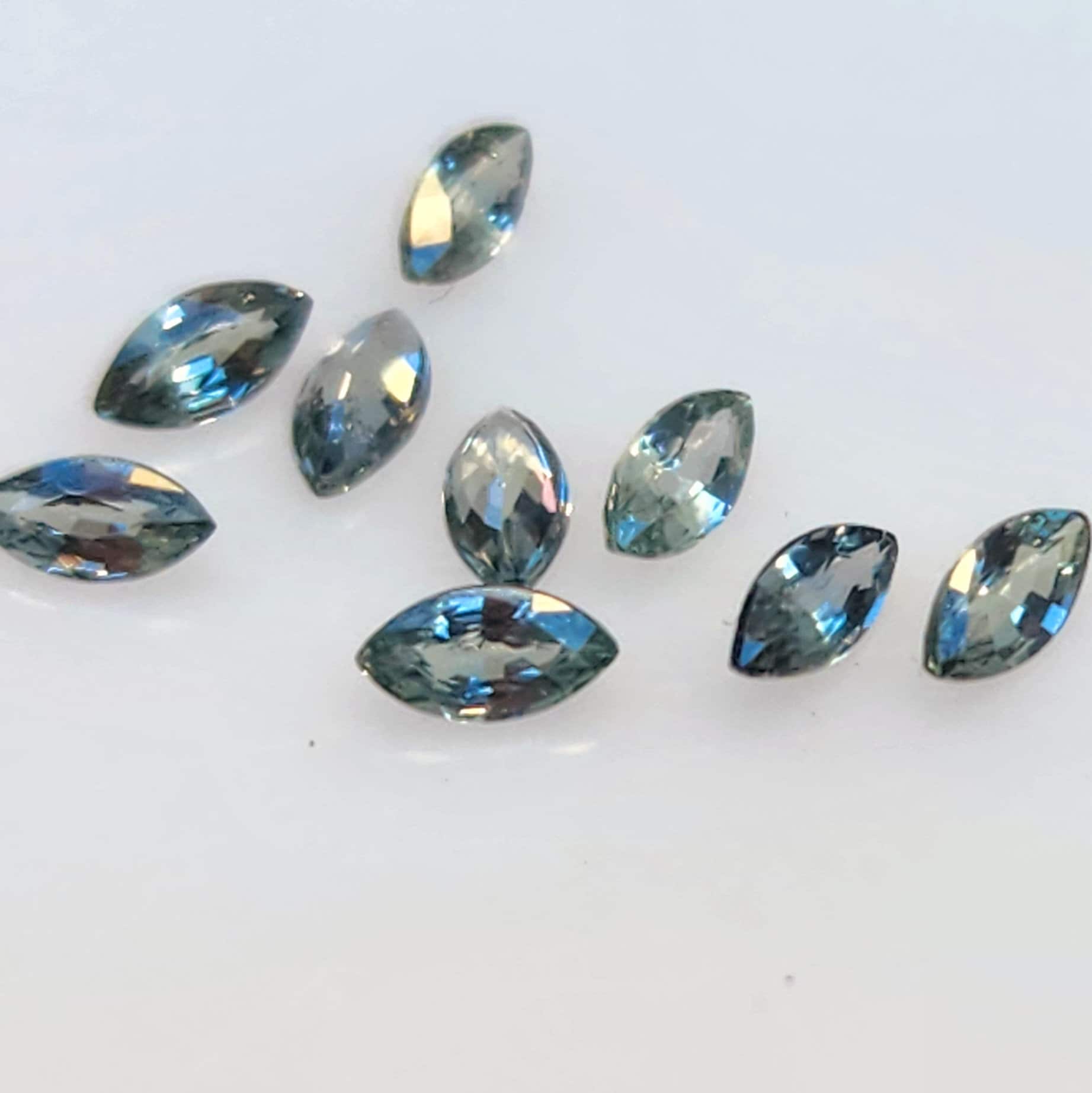 Green Sapphire Marquis, 4x2mm Green Sapphire Natural Gemstone, Small teal green earth mined Sapphire Sold Per Piece