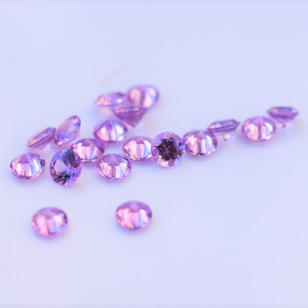 Light Lavender Sapphire 2.9mm Round Gems, Madagascan Sapphire Round, Lavender-Pinkish Sapphire Melee, sold by the piece