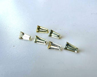 Baguete cônica de safira amarela, natural e extraída da terra, vendida individualmente: 5x3x2mm