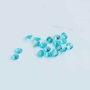 Brazilian Paraiba Tourmaline 1.3mm Melee, Sold by the Piece, Blue Copper Bearing Brazilian Tourmaline for Halo or Custom