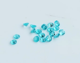 Tormalina Paraiba brasiliana da 1,3 mm, venduta al pezzo, tormalina brasiliana con cuscinetto in rame blu per Halo o personalizzata