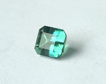 Blue-Green Tourmaline from Namibia, Square Baguette Cut Tourmaline, 5mm Natural Earth Mined Square Tourmaline