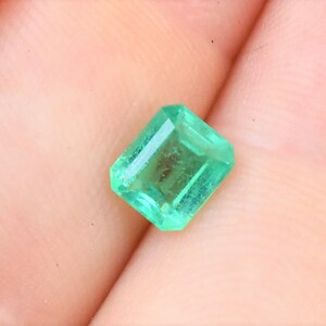 Emerald Cut Emerald from Colombia, One Carat Emerald Cut Emerald, Light Green Emerald, 6.43 x 5.50 x 3.69mm image 6