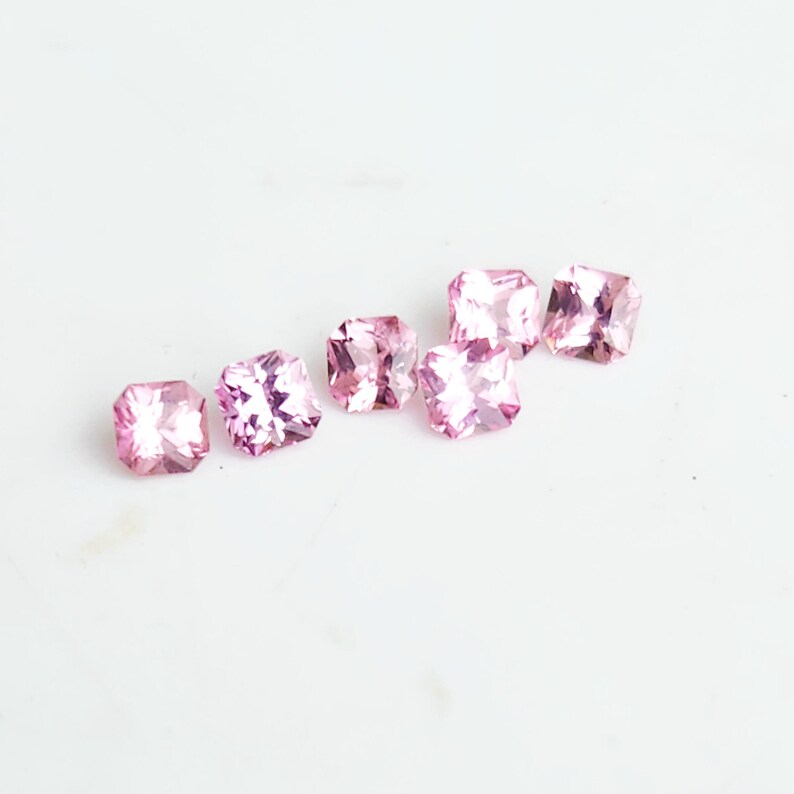 Pink Mahenge Spinel: 3mm Asscher Cut Gemstone image 7