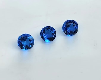 Blue Hauyne 2.5mm Rounds, German Loose Hauyne Melee Gems, Rare Neon Blue Gemstones for Halo, Sold by the Piece