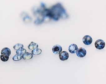 Round Teal Blue Sapphire, Madagascar sapphire 2mm Round Melee gems, Round sapphire for Custom Designs, SOLD PER PIECE