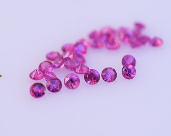 Loose Pink Burma Sapphire Rounds, 2mm Heated Pink Sapphire Melee for Halo, Eternity band, Custom Project, Loose Sapphire, Sold Per Piece