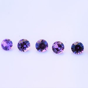 Lavender Purple Sapphire 3mm Round Gems, Madagascan Sapphire Round, Lavender-Purple Sapphire Melee, sold by the piece image 3