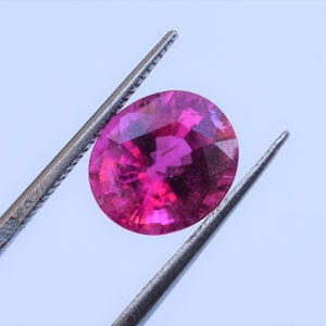 Hot Pink Rubellite Tourmaline, 4.32 Carat Untreated Rubellite Tourmaline Oval Step Cut, 10.81 x 9.32mm Oval Pink Tourmaline, October Gift