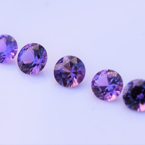 Lavender Purple Sapphire 3mm Round Gems, Madagascan Sapphire Round, Lavender-Purple Sapphire Melee, sold by the piece image 6