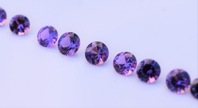 Lavender Purple Sapphire 3mm Round Gems, Madagascan Sapphire Round, Lavender-Purple Sapphire Melee, sold by the piece image 6