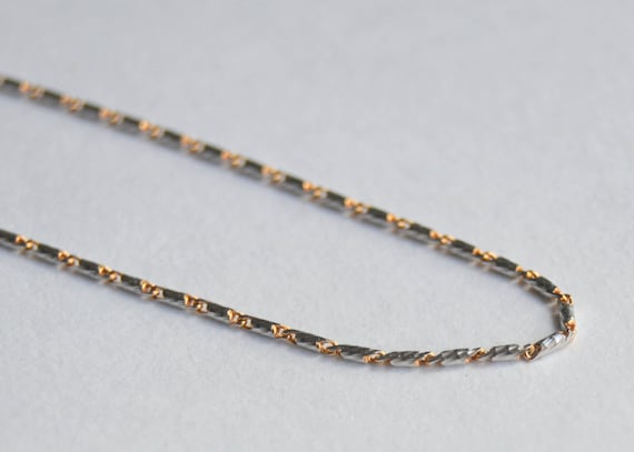 Rose and White Gold Rosario Chain White and Pink Gold Necklace