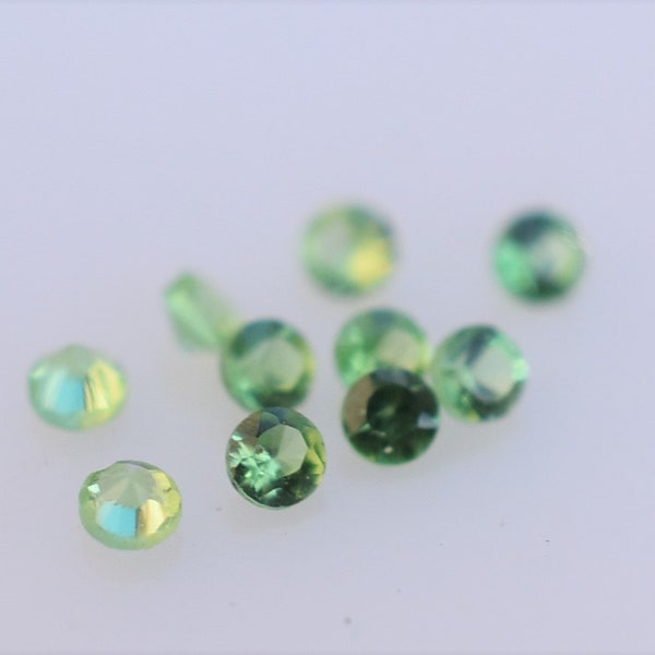 Green Garnet Round 1.5mm, Merelani Mint Garnet Melee, January Birthstone Green Garnet great for halo or custom work, SOLD PER PIECE