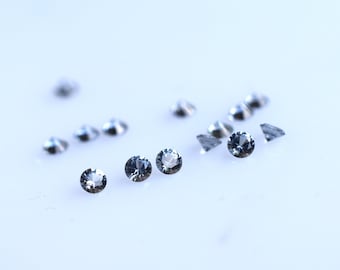Platinum Spinel Rounds, Silver Light Grey 2mm Spinel Melee, Burma spinel sold per piece, August birthstone, For Eternity Band or Halo