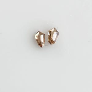 Champagne Diamond Shield Pair: Natural Brown Gemstones, .43 cts, 5x3mm image 5