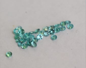 Mozambik „Paraiba” Turmalin okrągły Melee 1,5 mm średnia, Miedziane łożysko Paraiba, Melee Paraiba do projektów Halo