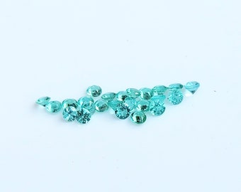 Brazilian Paraiba Tourmaline 1.3mm Melee green color, Sold by the Piece, Copper Bearing Brazilian Tourmaline for Halo or Custom