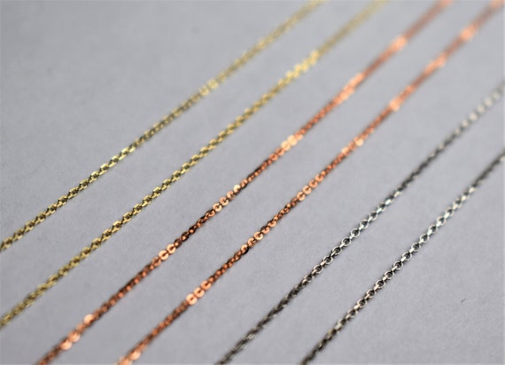14K White Gold Cable Chain With Lobster 