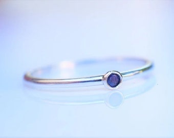 Custom birthstone stacking ring, 2mm stacking ring, make your own jewelry, design your own ring, personalized gemstone ring