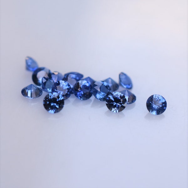 Blue Sapphire 3.2-3.3mm Round Melee, Heated Sapphire Sold by the Piece, Sapphire for Project, Blue Sapphire Rounds, September Birthstone