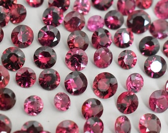 Rhodolite Garnet, Round Red Garnet, Loose Rhodolite, January Birthstone, Untreated Red Garnet, 5.5mm Round Garnet, Loose Red Garnet
