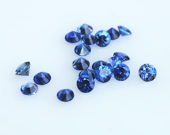 Blue Sapphire 3mm Round Melee, Heated Sapphire Sold by the Piece, Sapphire for Project, Blue Sapphire Rounds, September Birthstone