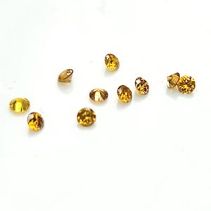 Golden Yellow diamonds, untreated yellow diamond 1.5mm, round brilliant cut diamonds, fancy golden yellow, april birthstone, Sold per piece