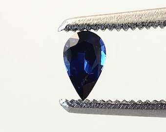 Koningsblauwe saffierpeer: edelsteen Madagascar 5 x 3 mm, geboortesteen september
