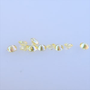 Yellow diamonds, untreated yellow diamond 1.3mm, round brilliant cut yellow diamonds, fancy light yellow, april birthstone, Sold per piece.